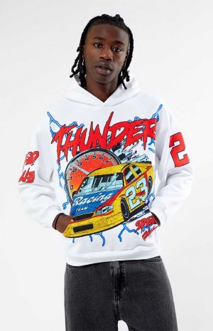 Sudadera con Capucha PacSun Thunder Speed Hombre Blancas | VWZJE7096