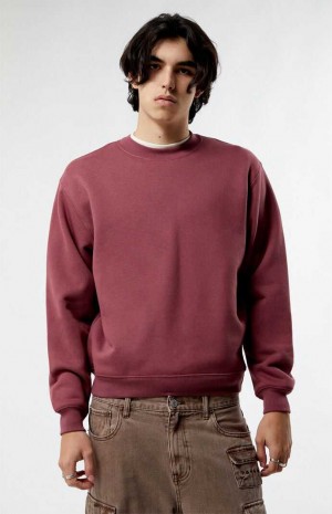 Sudaderas PacSun Brown Solid Crew Neck Hombre Marrones | KEMNY4510