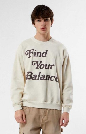 Sudaderas PacSun Find Your Balance Crew Neck Hombre Marrones | PLUFM6951