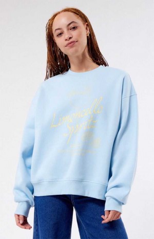 Sudaderas PacSun Limoncello Crew Neck Mujer Azules Claro | ALPFV6832