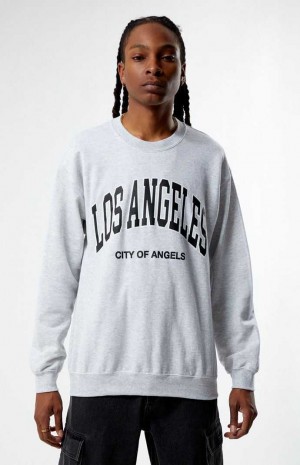 Sudaderas PacSun Los Angeles College Crew Neck Hombre Gris | HBPKY1694