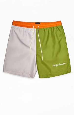 Suéteres PacSun Recycled Purple Green 15" Swim Trunks Hombre Multicolor | XJGSW7140