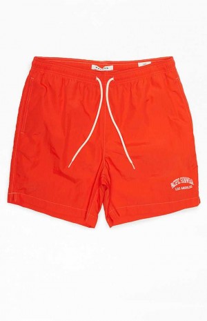 Suéteres PacSun Solid Collegiate 6.5" Swim Trunks Hombre Rojas | JFPBS4975