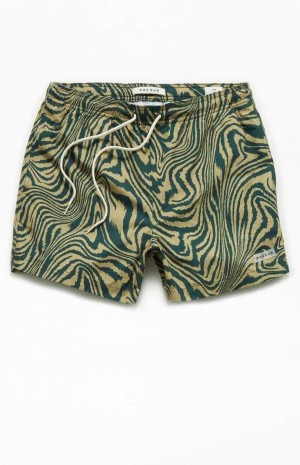 Suéteres PacSun Warp 4.5" Swim Trunks Hombre Doradas | SNRVX0458