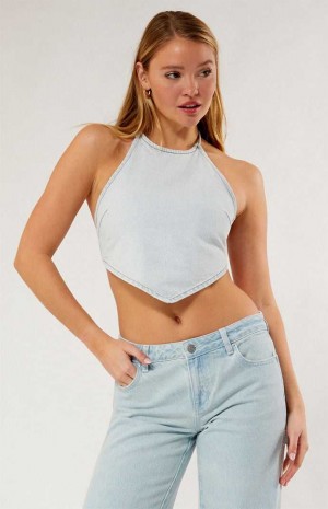 Tops PacSun Adelle Denim Bandana Mujer Indigo Claro | GEMUH5761