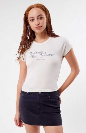 Tops PacSun Cocktail Lounge Raglan Mujer Blancas | WJCKZ9240