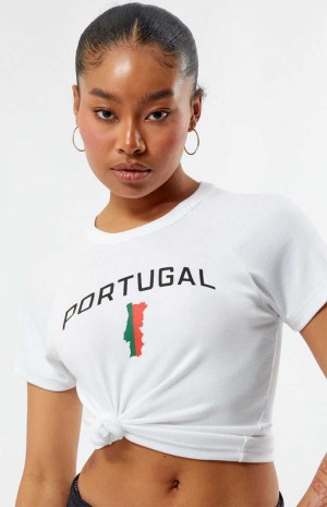 Tops PacSun Portugal Raglan Mujer Blancas | TLHAY3567