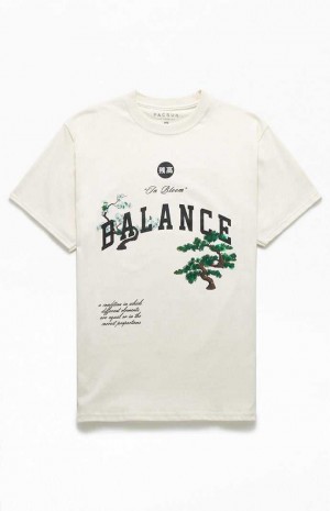 T-shirt PacSun Balance Hombre Creme | GBVTN8705