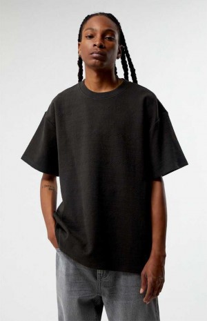 T-shirt PacSun Charcoal Oversized Jacquard Knit Hombre Gris | ZAGPH4280