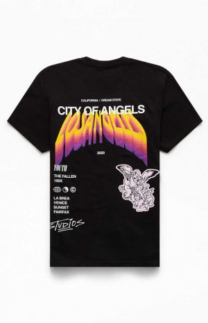 T-shirt PacSun City Of Angels Hombre Negras | JNEDR3867