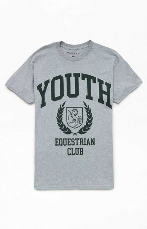 T-shirt PacSun Equestrian Club Hombre Gris | LSWHJ9078