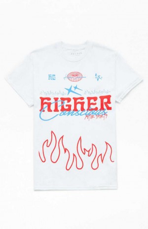 T-shirt PacSun Higher Conscious Hombre Blancas | AUNHD6715