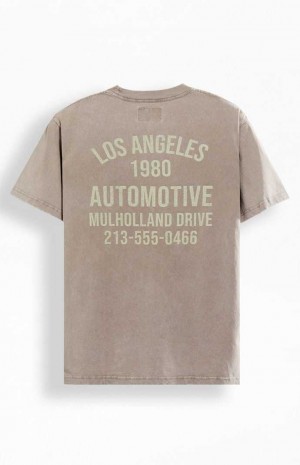 T-shirt PacSun LA Automotive Hombre Marrones | DOQZE2379