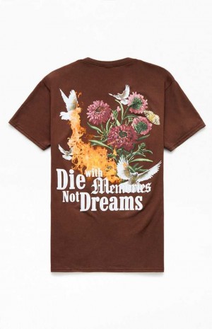 T-shirt PacSun Live Your Dreams Hombre Marrones | SLJPD3847