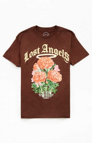 T-shirt PacSun Lost Angels Hombre Marrones | QNKYB8530