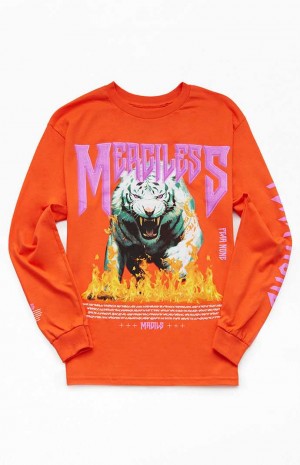 T-shirt PacSun Merciless Long Sleeve Hombre Naranjas | JSMUG1243