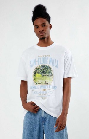 T-shirt PacSun Mills Hombre Blancas | RFIXL1246