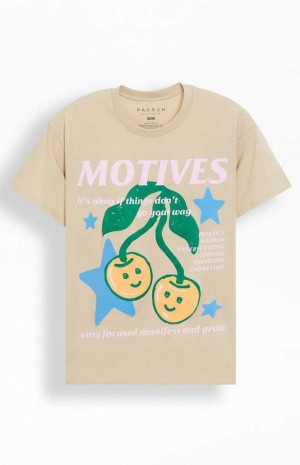 T-shirt PacSun Motive Hombre Marrones | GWNBM6190