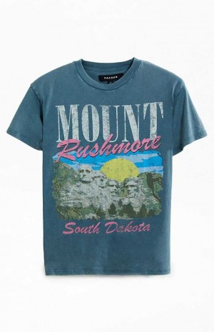 T-shirt PacSun Mount Rushmore Oversized Hombre Azul Marino | QEWDA7390