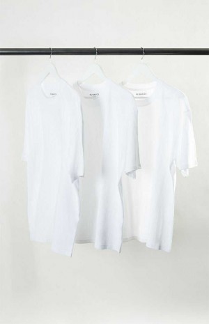 T-shirt PacSun PS Basics 3 Pack Basic White Oversized Hombre Blancas Blancas Blancas | BYEDM8025