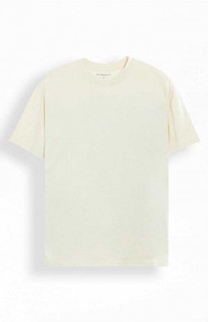 T-shirt PacSun PS Basics Basic Oversized Hombre Creme | GCAVR1302