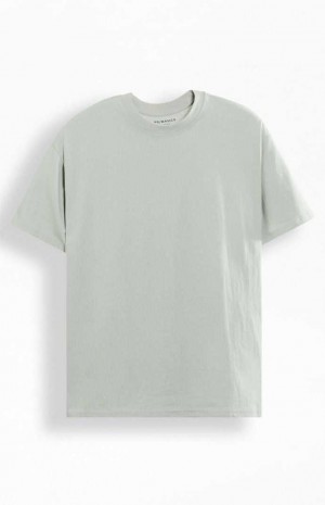 T-shirt PacSun PS Basics Gray Basic Oversized Hombre Gris | ZYIBJ7491