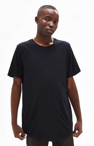 T-shirt PacSun PS Basics Willem Scallop Hombre Negras | DWIBQ6249