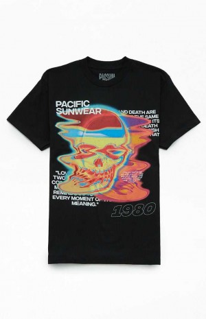 T-shirt PacSun Pacific Sunwear 1980 Skull Hombre Negras | GJIZP5013