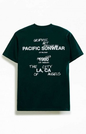 T-shirt PacSun Pacific Sunwear Art Program Hombre Negras | RFWXN5617