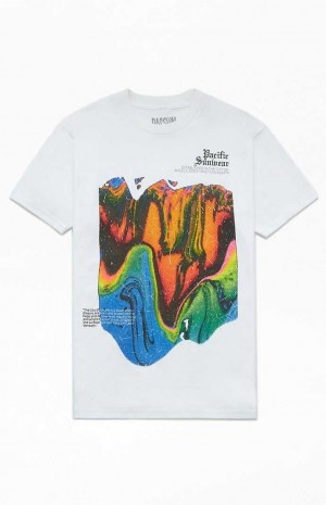 T-shirt PacSun Pacific Sunwear Blur Hombre Blancas | HDWGJ0984