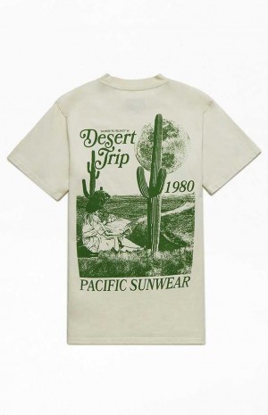 T-shirt PacSun Pacific Sunwear Desert Trip Hombre Blancas | KRBDJ0823