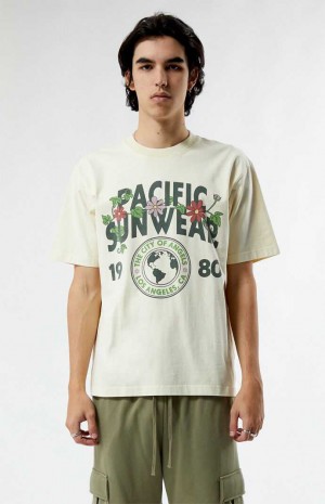 T-shirt PacSun Pacific Sunwear Floral Crest Hombre Marrones | BICYU7235