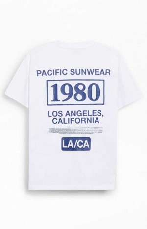 T-shirt PacSun Pacific Sunwear LA 1980 Hombre Blancas | MBXZO2854