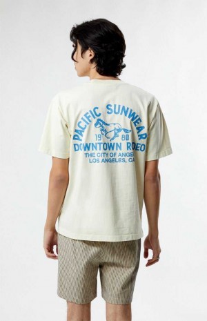 T-shirt PacSun Pacific Sunwear Rodeo Hombre Creme | OZUMG4378