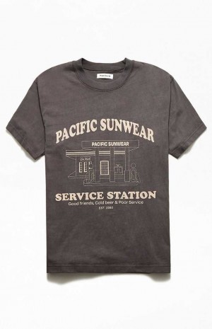 T-shirt PacSun Pacific Sunwear Service Station Hombre Gris | REONG6241