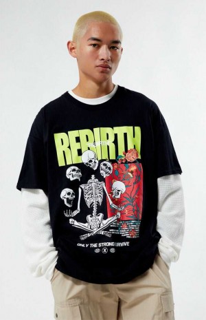 T-shirt PacSun Rebirth Hombre Negras | FYSTL1576