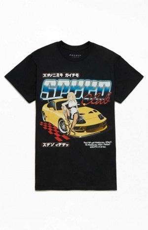 T-shirt PacSun Speed Club Hombre Negras | AVLHJ3718