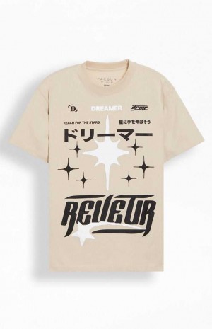 T-shirt PacSun Stars And Dreams Oversized Hombre Marrones | HQUMF0236