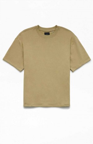 T-shirt PacSun Tan Dive Fleece Hombre Marrones | KDXIM3047