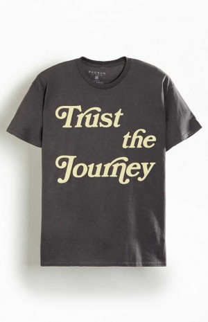 T-shirt PacSun Trust The Journey Hombre Gris | DCFKO1642