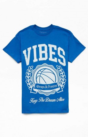 T-shirt PacSun Vibes Sports Hombre Azules | OETAQ0825