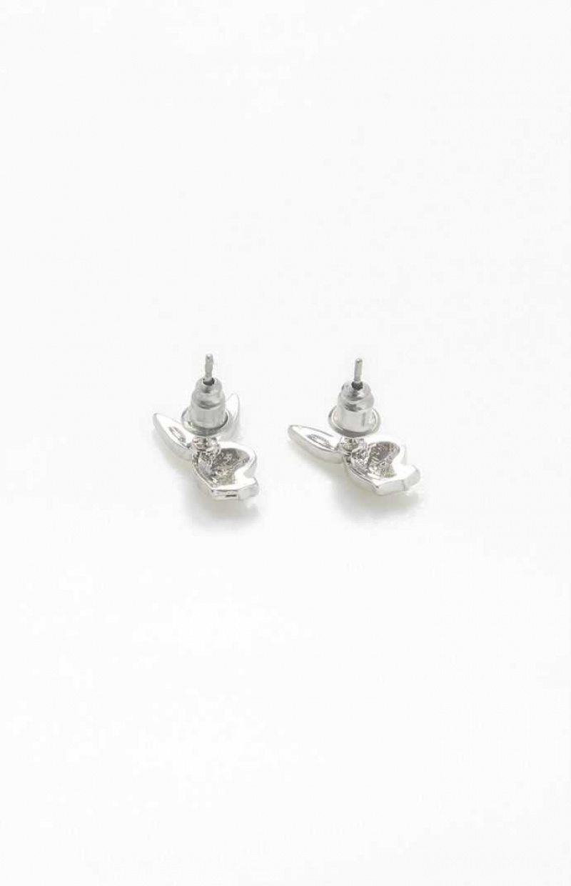 Aretes PacSun Playboy x Playboy Stud Hombre Plateadas | TJBAP1836