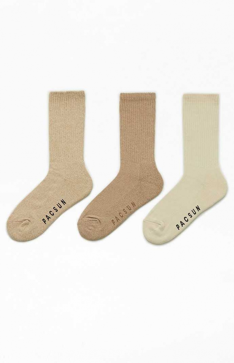 Calcetines PacSun 3 Pack Eco Basic Crew Hombre Multicolor | MZHXI0318