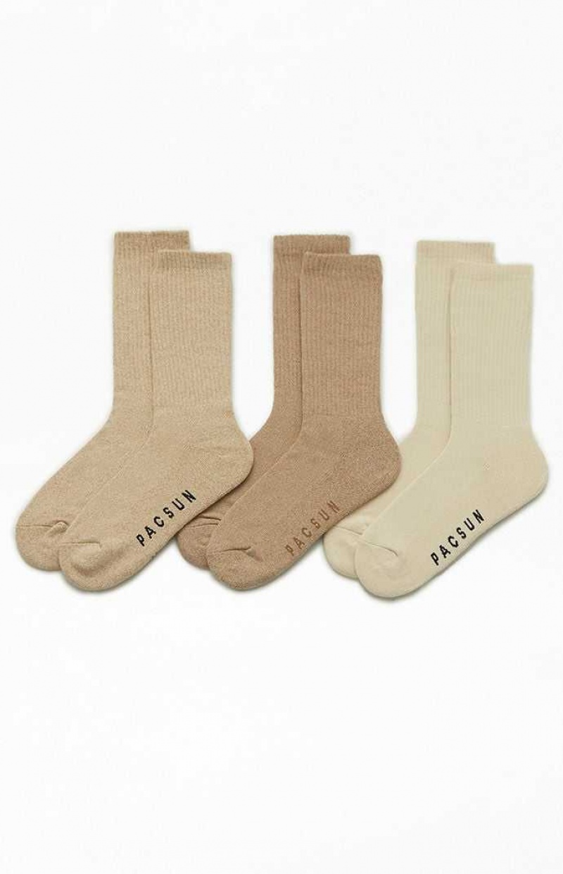 Calcetines PacSun 3 Pack Eco Basic Crew Hombre Multicolor | MZHXI0318