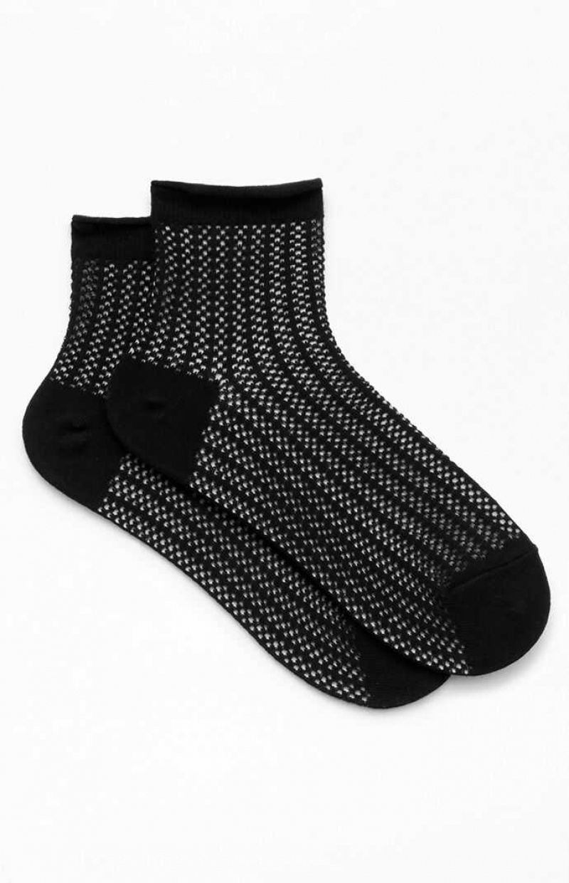 Calcetines PacSun Knit Mesh Ankle Mujer Negras | DLMIW5739