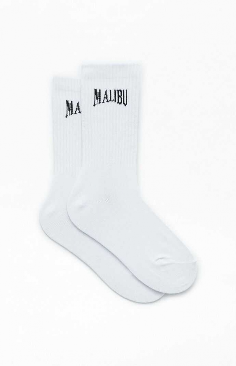 Calcetines PacSun Malibu Destination Crew Mujer Blancas Negras | VREOX7086