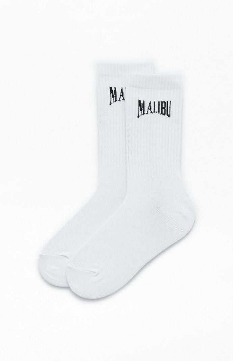 Calcetines PacSun Malibu Destination Crew Mujer Blancas Negras | VREOX7086