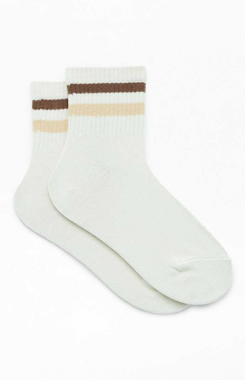 Calcetines PacSun Varsity Stripe Crew Mujer | XYOGM9450