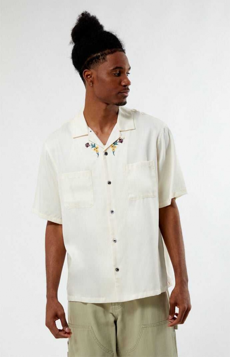 Camisas PacSun Auto Oversized Camp Hombre Creme | ZJSXO4571