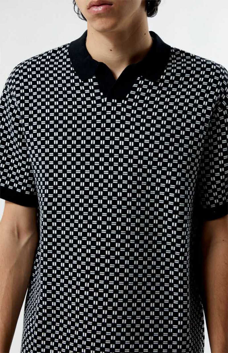 Camisas PacSun Black Open Polo Hombre Negras | EBGFW6153